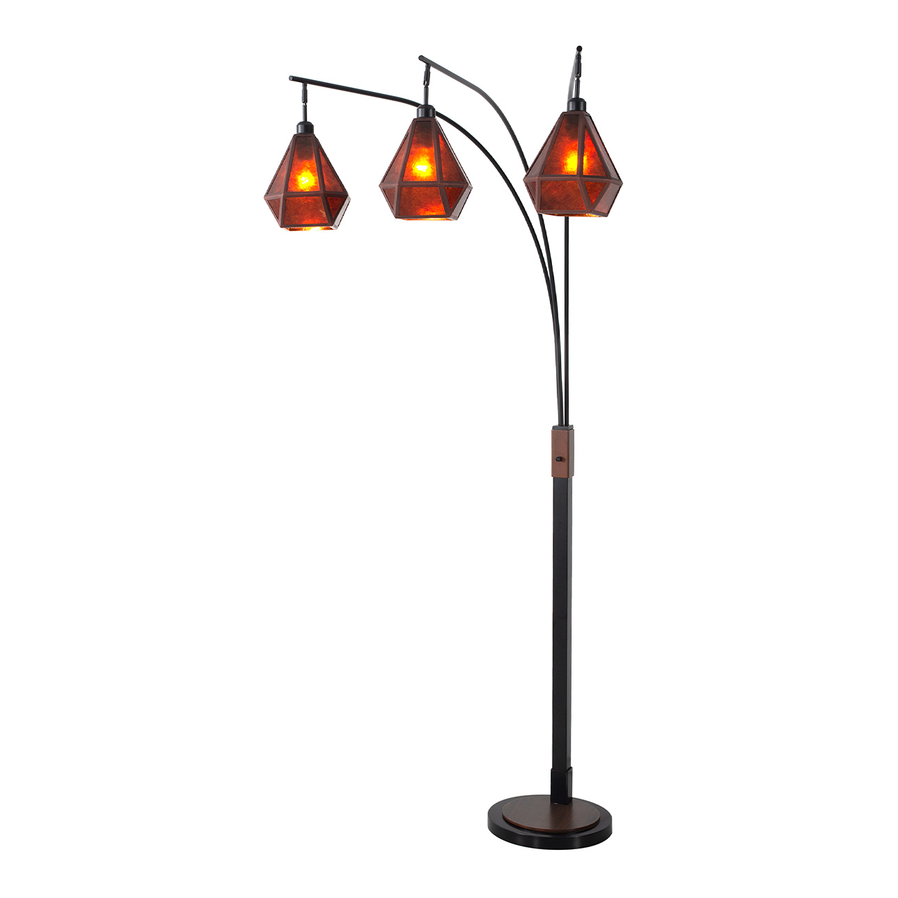 Artifact Natural Mica 3 Light Arc Floor Lamp – 86″, Expresso Bronze, Dimmer switch - Image 2