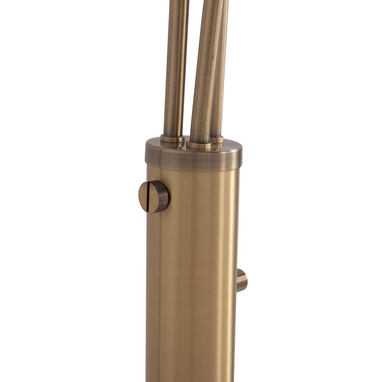 Concord Bone Porcelain Shade 3 Light Arc Floor Lamp – 85″, Weathered Brass & Walnut, Dimmer Switch - Image 6