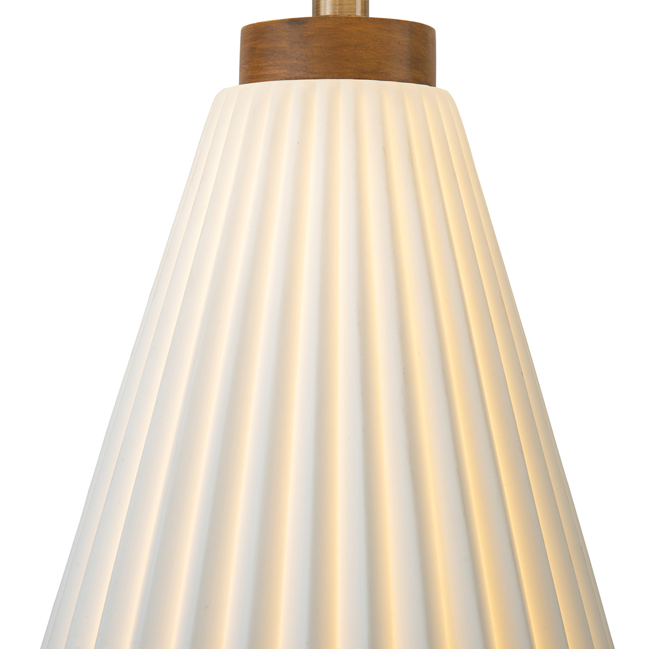 Concord Bone Porcelain Table Lamp – 28″, White and Walnut, 4-Way Rotary Switch - Image 7