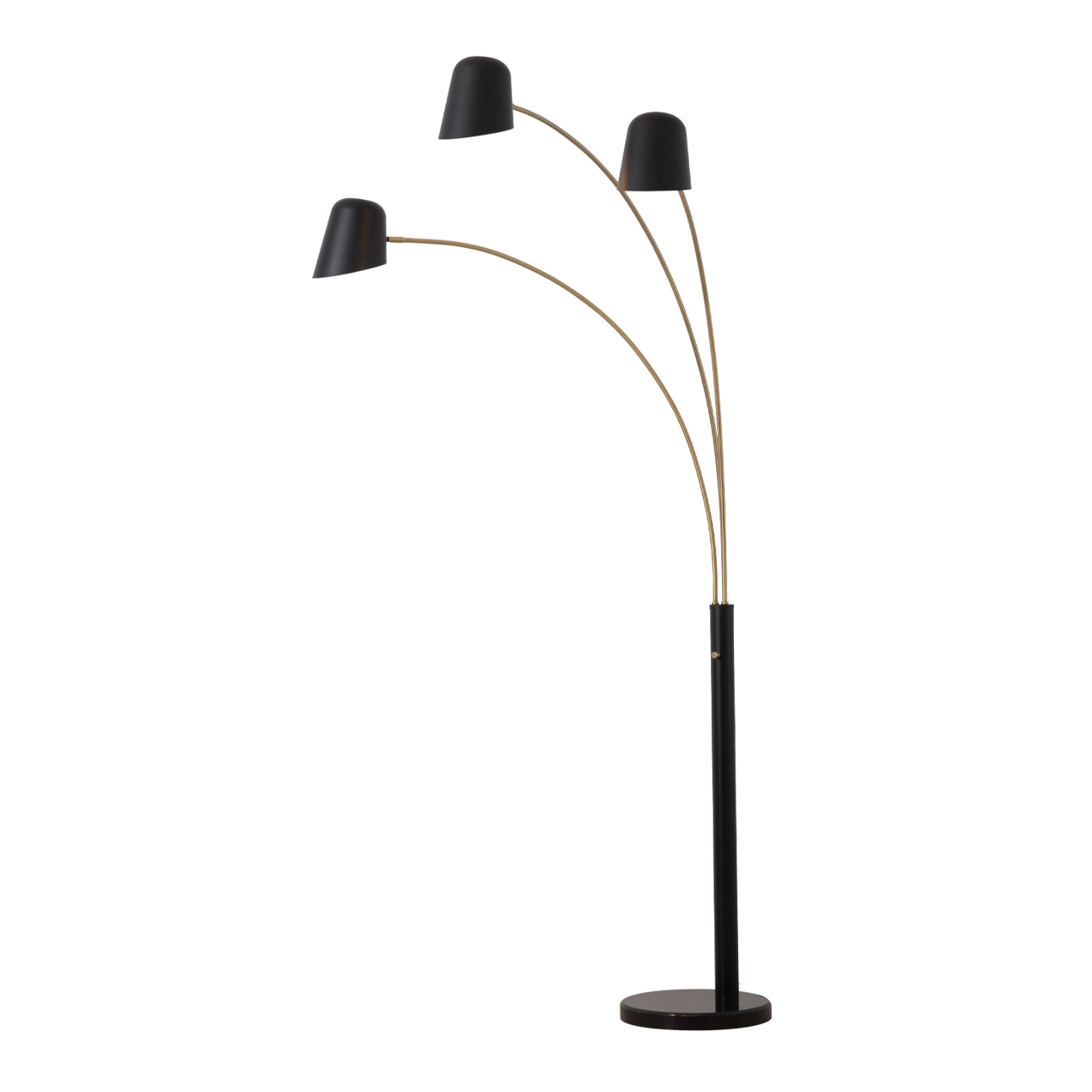 Culver 3 Light Arc Floor Lamp – 86″, Matte Black & Weathered Brass, Dimmer Switch - Image 7