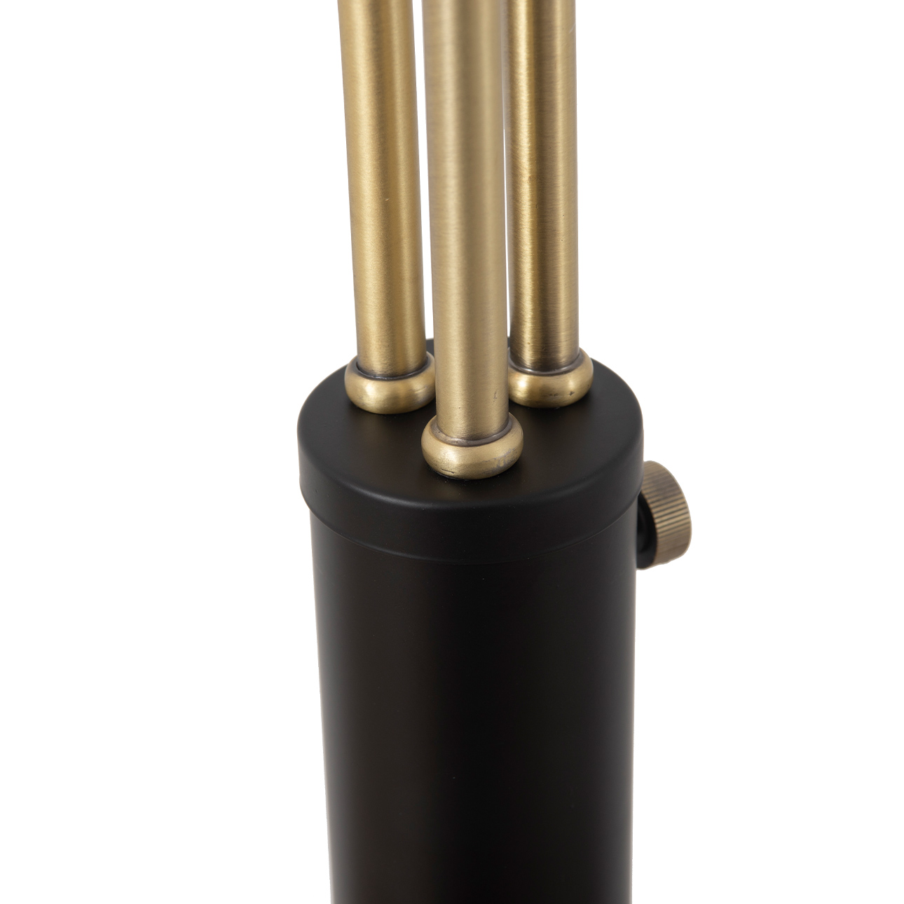 Culver 3 Light Arc Floor Lamp – 86″, Matte Black & Weathered Brass, Dimmer Switch - Image 3