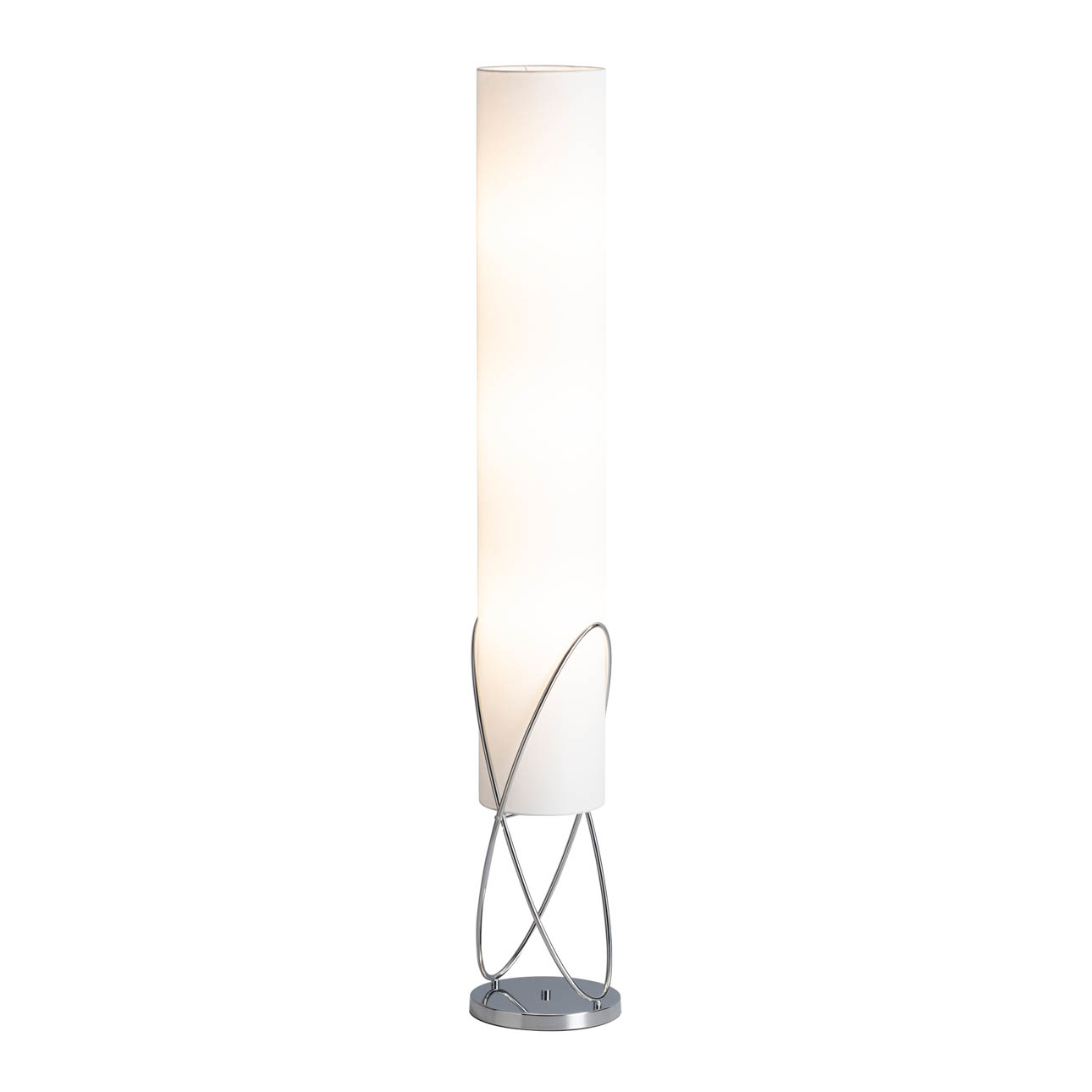 Internal Floor Lamp – Chrome, White Linen Shade, Dimmer Switch - Image 3