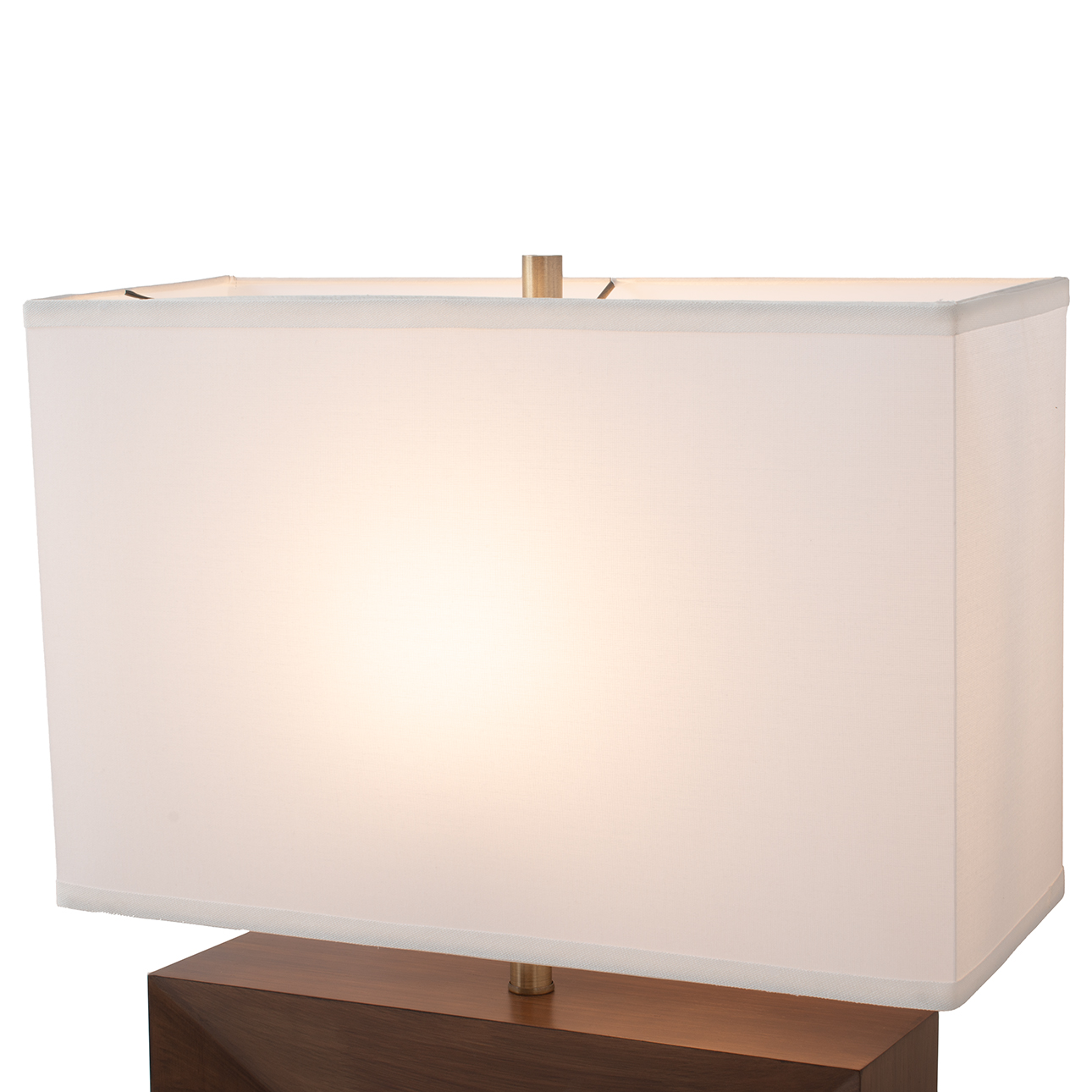 Julie Reclining Table Lamp – Dark Walnut Wood Finish, Weathered Brass, White Linen Shade - Image 5