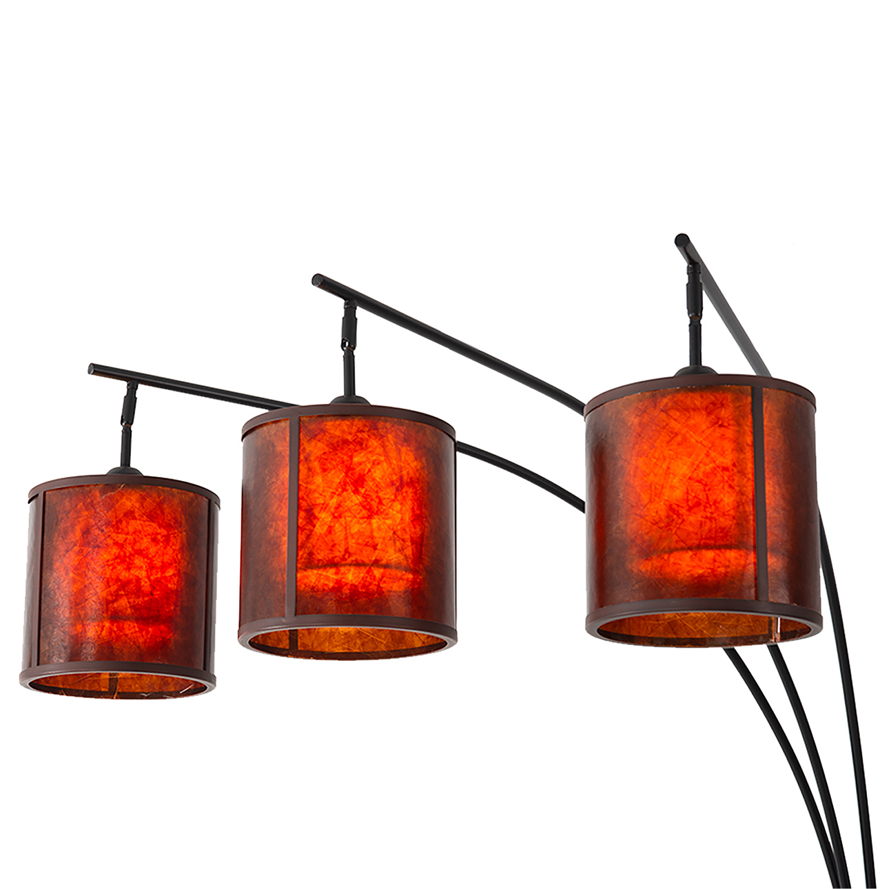 Layers Natural Mica 3 Light Arc Floor Lamp – 86″, Charcoal Gray & Gunmetal, Dimmer Switch - Image 4