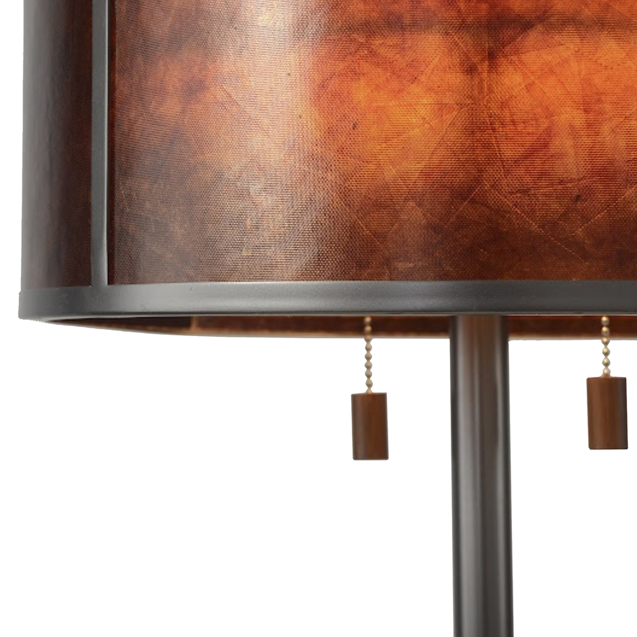 Layers Natural Mica Table Lamp – 25″, Charcoal Grey Wood & Gunmetal, Dual Pull Chair Switch - Image 4