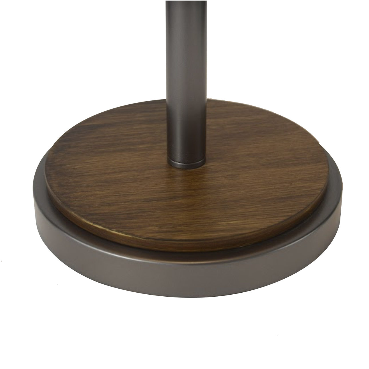 Layers Natural Mica Table Lamp – 25″, Charcoal Grey Wood & Gunmetal, Dual Pull Chair Switch - Image 5