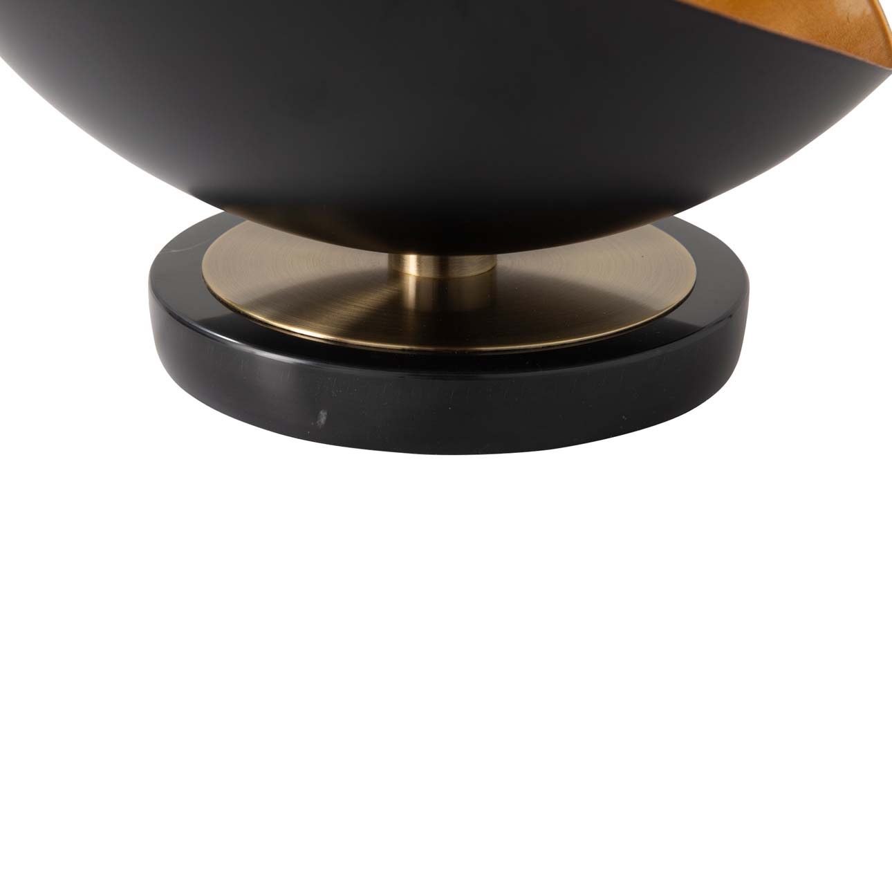 Luna Bella Accent Table Lamp – Black & Gold-leaf shade, Weathered Brass, Black Marble Base - Image 10
