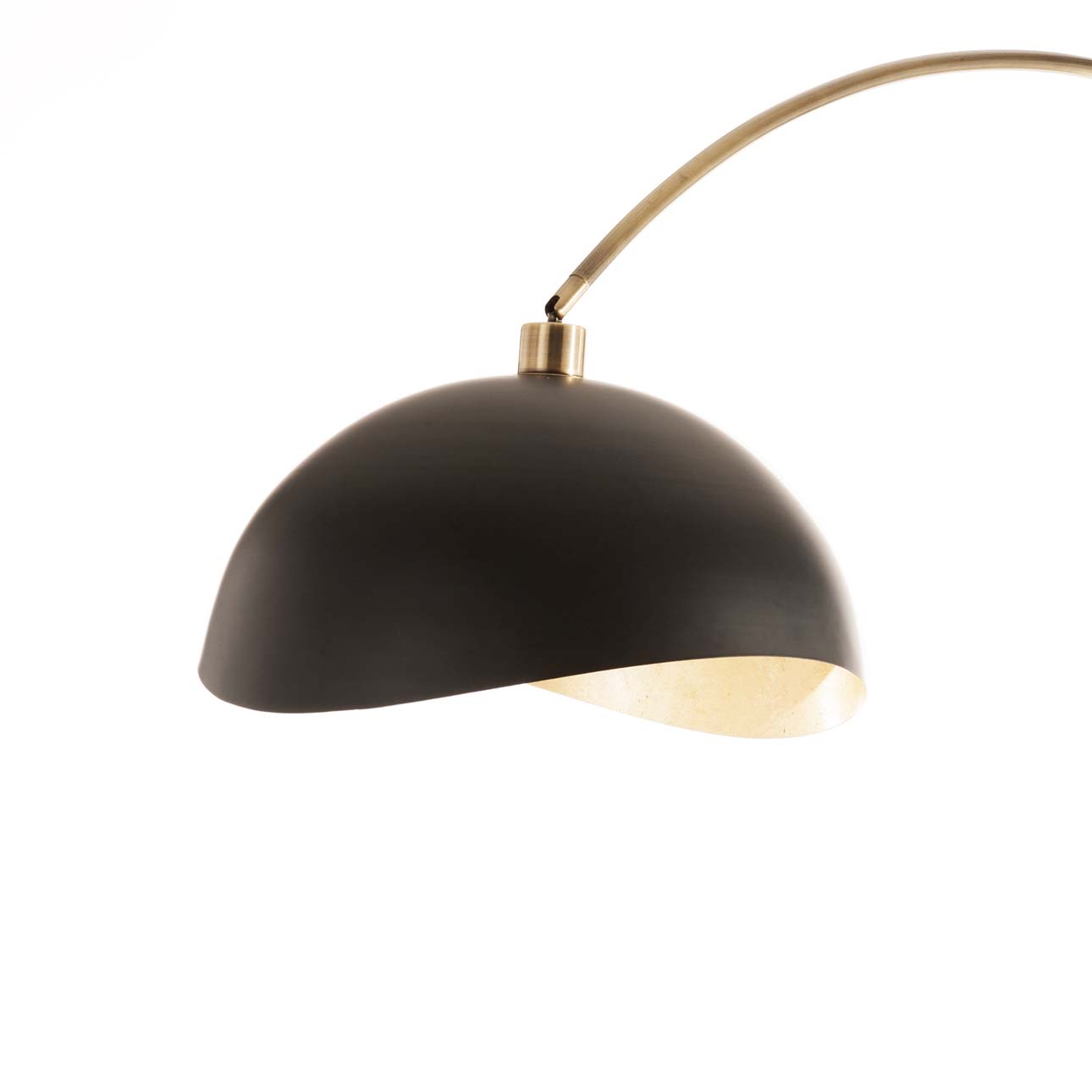 Luna Bella Arc Floor Lamp – 92″, Weathered Brass, Matte Black/Gold Leaf Shade, Dimmer Switch, Marble base - Image 10