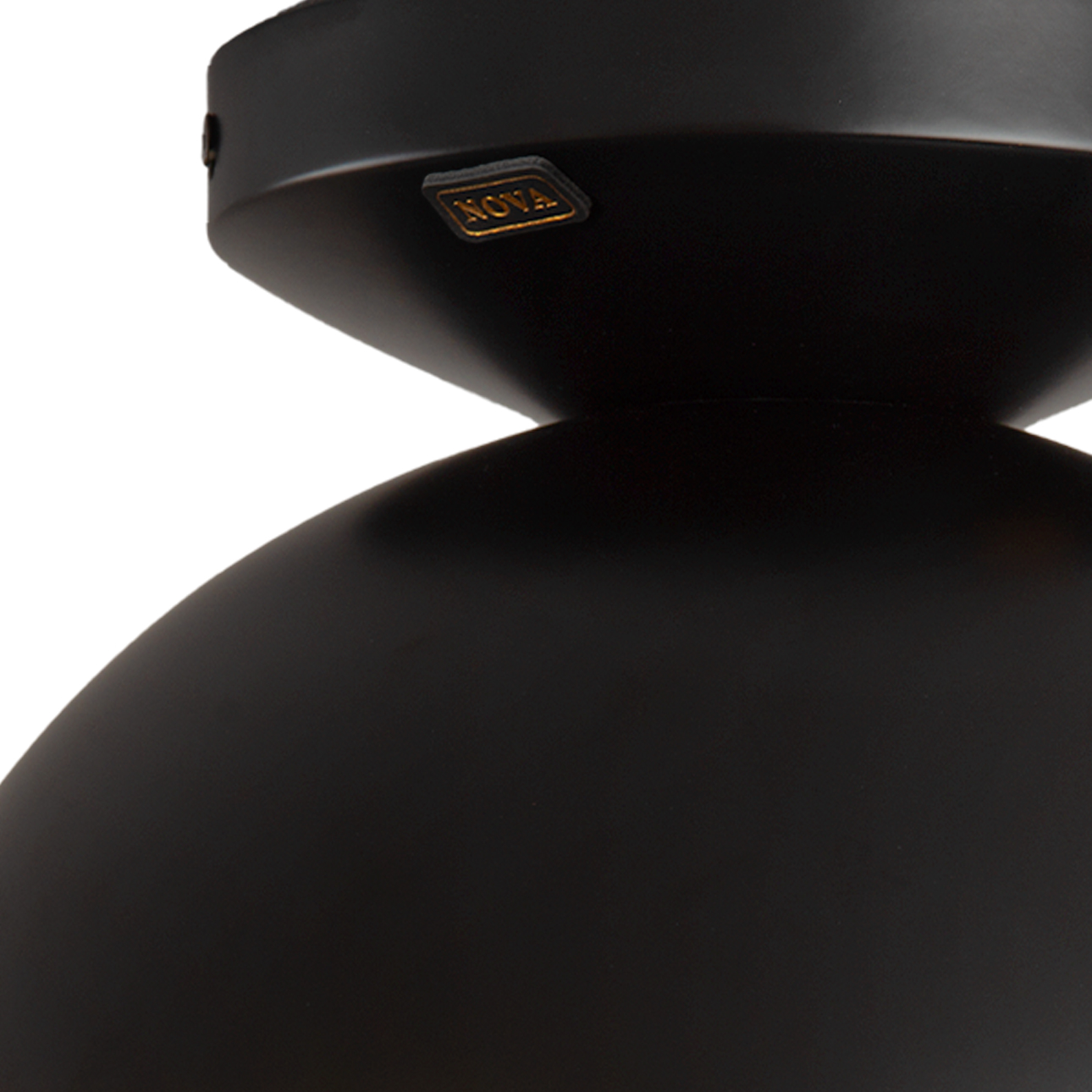Luna Bella Flush Mount Ceiling Light – Matte Black & Gold-Leaf Shade, Weathered Brass - Image 5