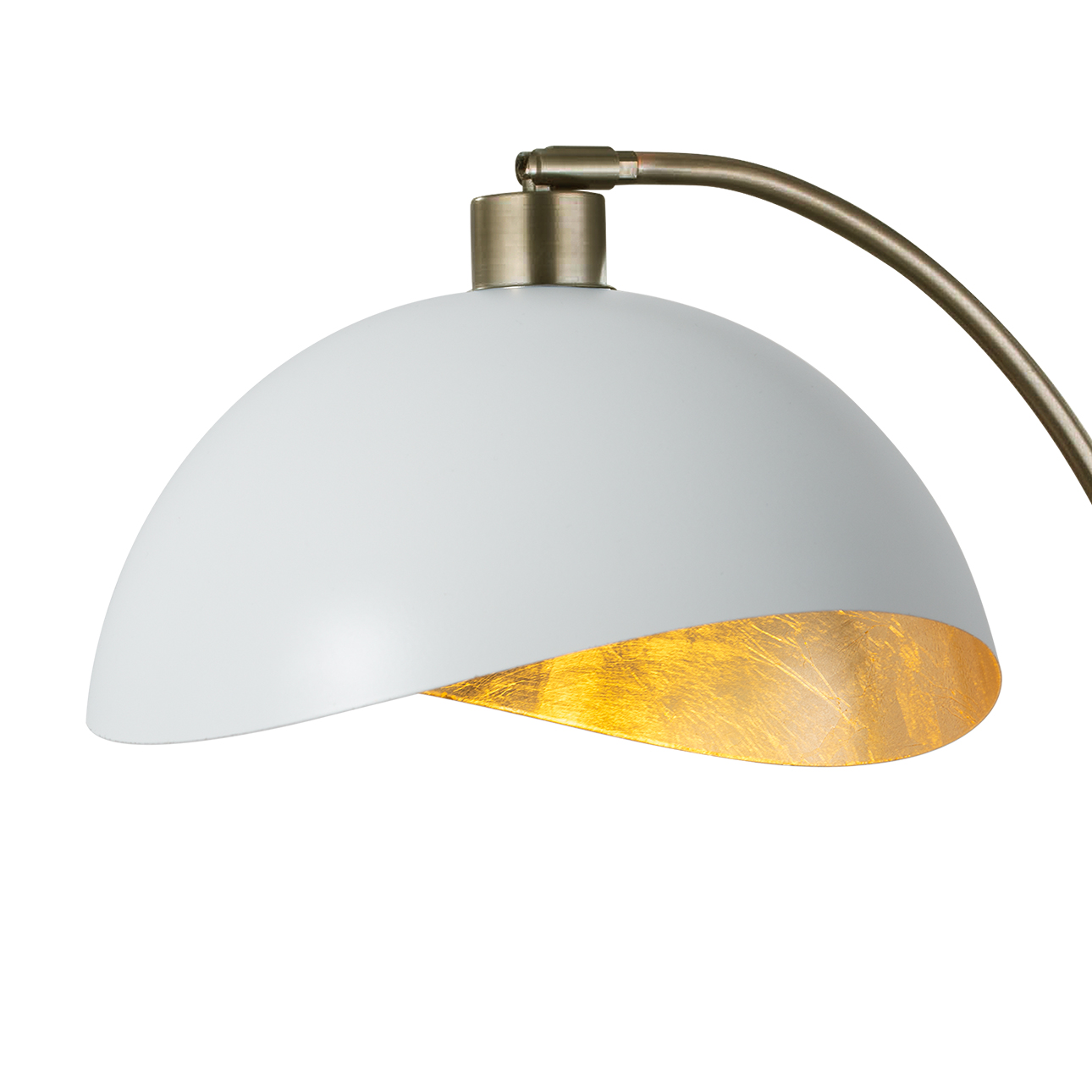 Luna Bella Table Lamp – 27″, Weathered Brass & Matte White/Gold Leaf Shade, Dimmer Switch, Marble Base - Image 4
