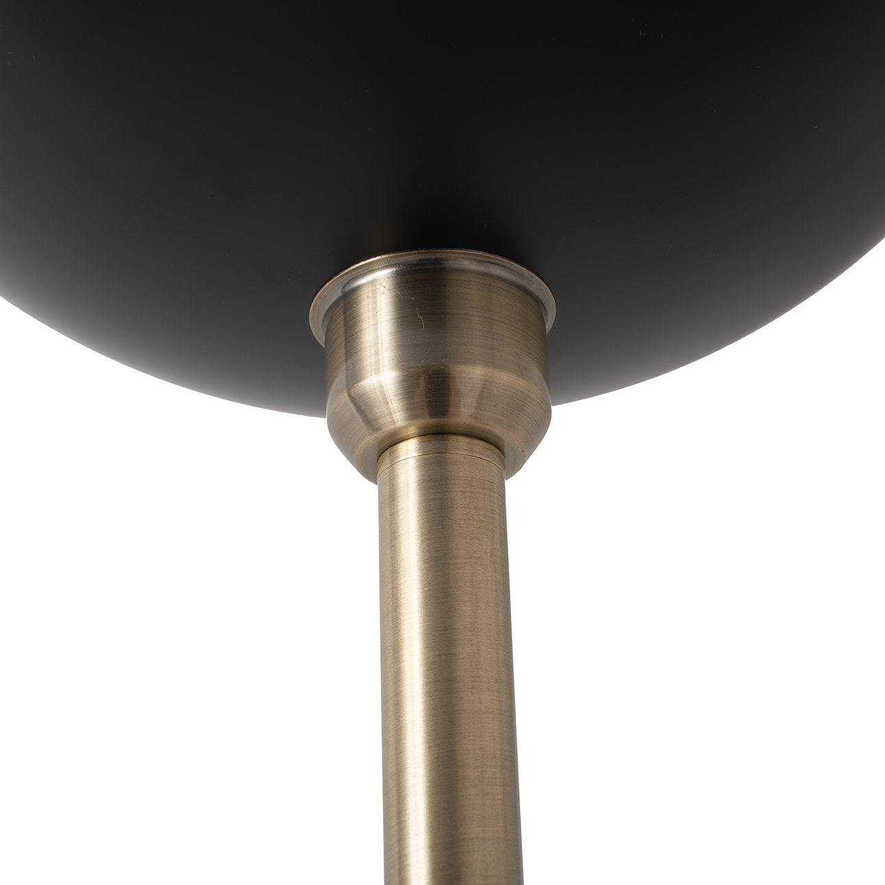 Luna Bella Torchiere Floor Lamp – Matte Black & Gold-Leaf Shade, Weathered Brass, Black Marble Base, Dimmer - Image 5