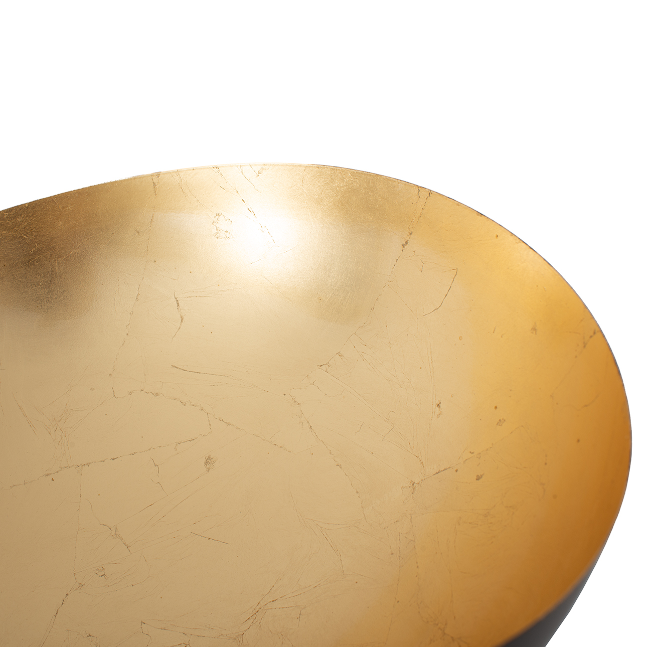 Luna Bella Torchiere Floor Lamp – Matte Black & Gold-Leaf Shade, Weathered Brass, Black Marble Base, Dimmer - Image 8