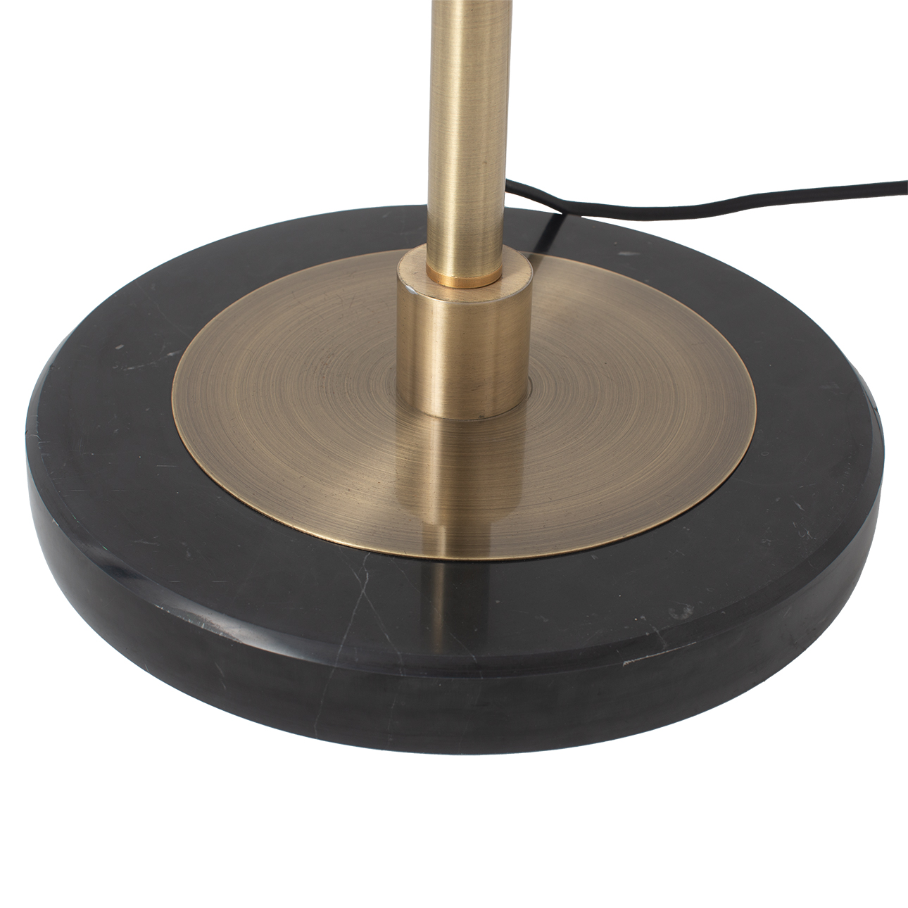 Luna Bella Torchiere Floor Lamp – Matte Black & Gold-Leaf Shade, Weathered Brass, Black Marble Base, Dimmer - Image 6