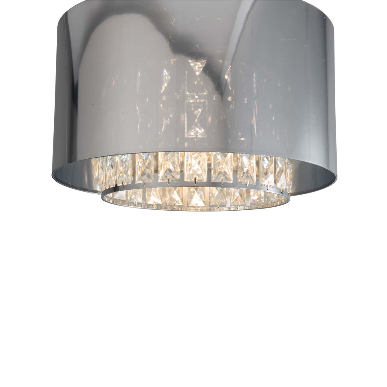 Marilyn 1 Light Arc Floor Lamp – 94″, Chrome, Mylar & Crystal shade, Rotary Switch, Marble base - Image 5
