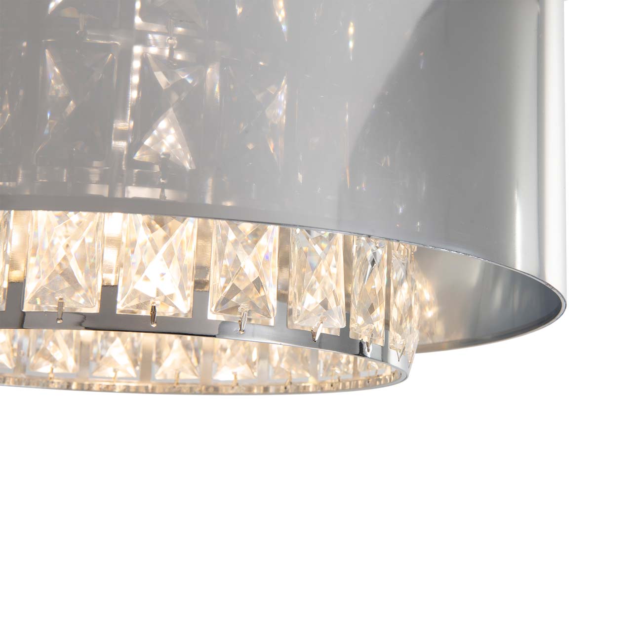Marilyn 1 Light Arc Floor Lamp – 94″, Chrome, Mylar & Crystal shade, Rotary Switch, Marble base - Image 6