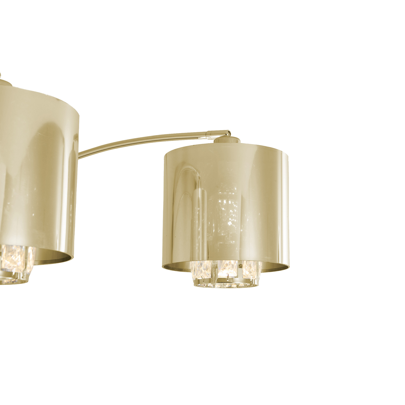 Marilyn 3 Light Arc Floor Lamp – 90″, Weathered Brass, Mylar & Crystal Shade, Rotary On/Off Switch, Marble base - Image 5