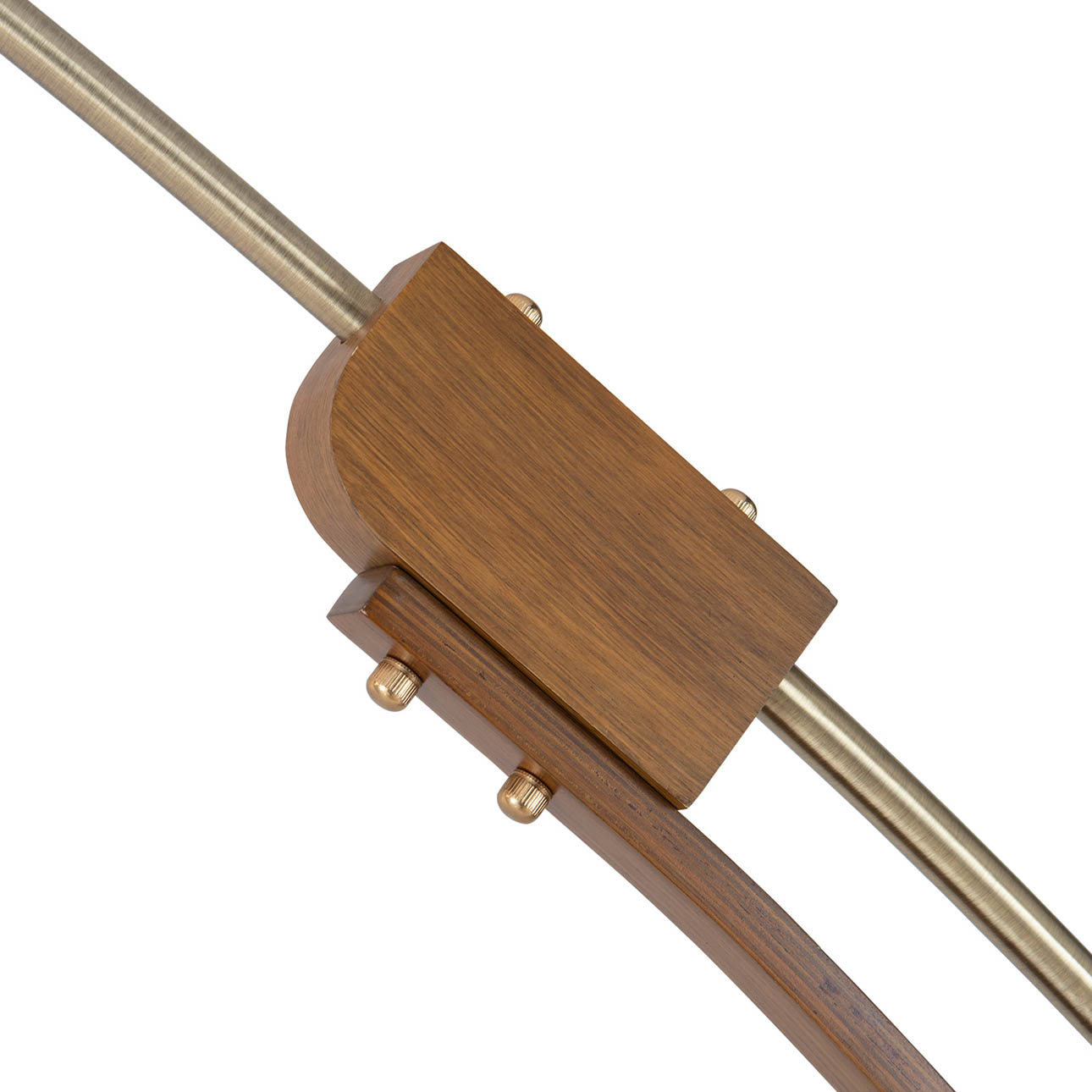 Melmar Arc Floor Lamp – Weathered Brass and Walnut, Dimmer Switch, V-base - Image 6