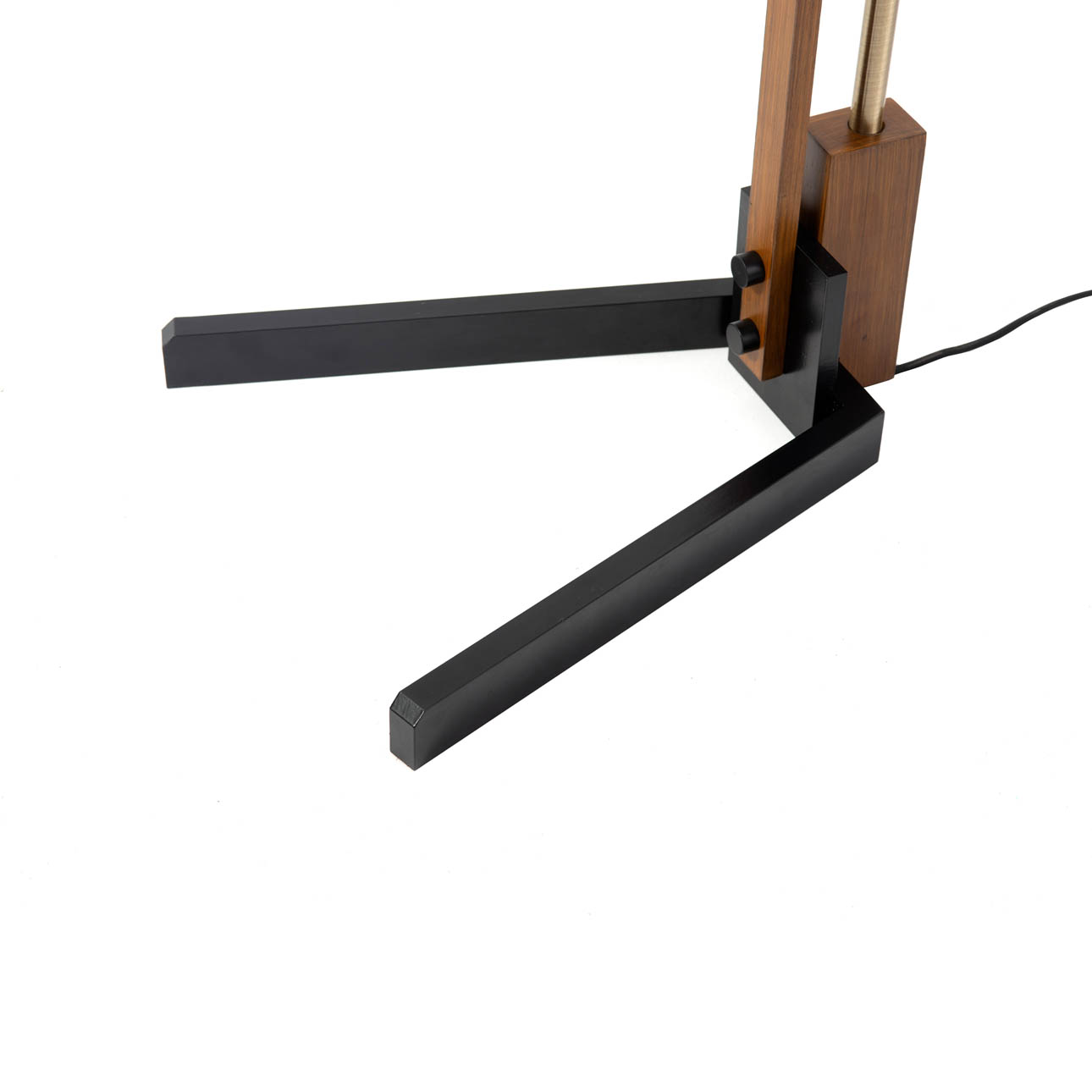 Melmar Chairside Arc Floor Lamp – Weathered Brass and Walnut, Dimmer Switch, V-Base - Image 10