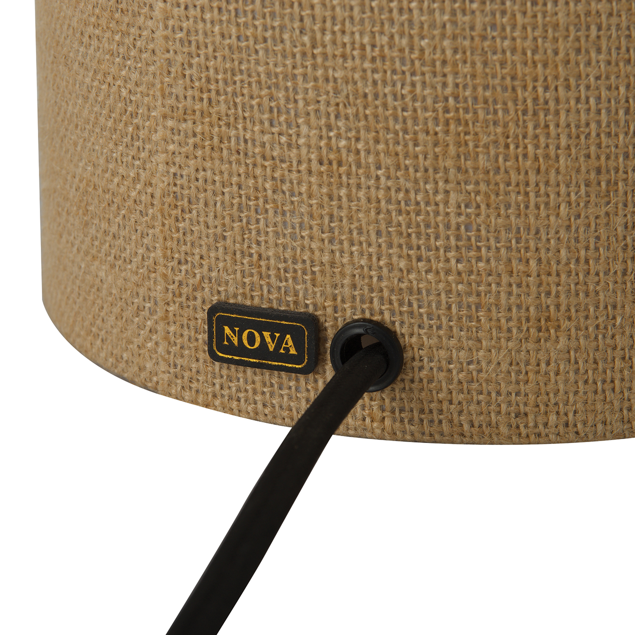 Moonlight Table Lamp – Woven Burlap Shade, Dimmer Switch - Image 10