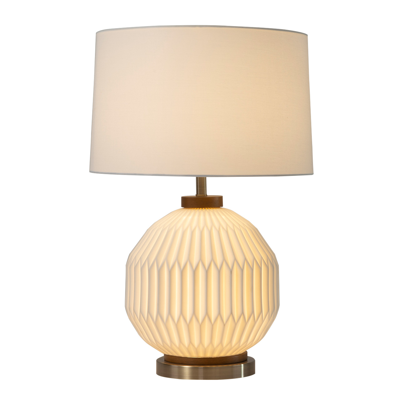 Moraga Table Lamp – 24″, Bone Porcelain and Walnut, 4-Way Rotary Switch - Image 3