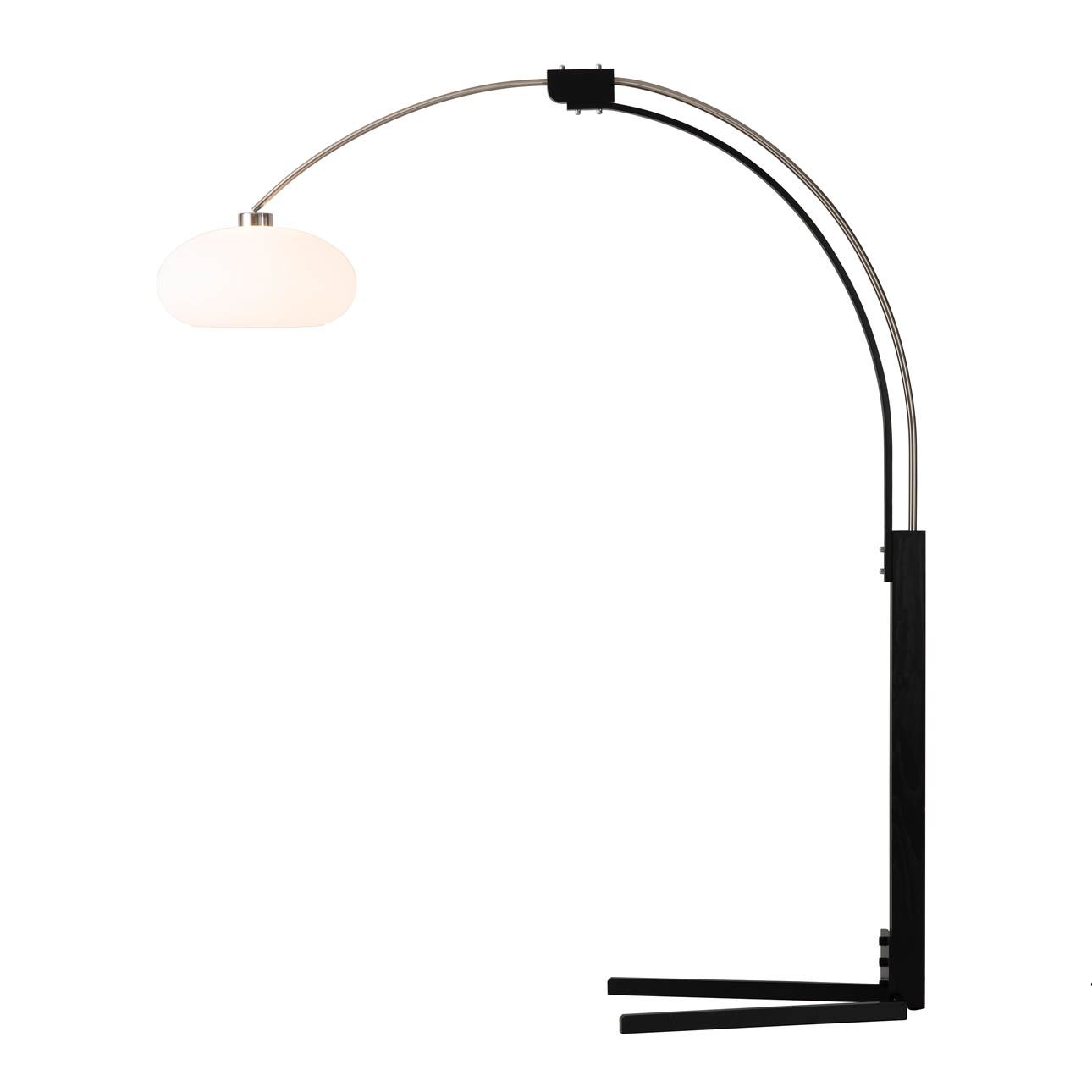 Morelli Arc Floor Lamp – 84″, Satin Nickel & Black, Dimmer Switch, V-base - Image 2