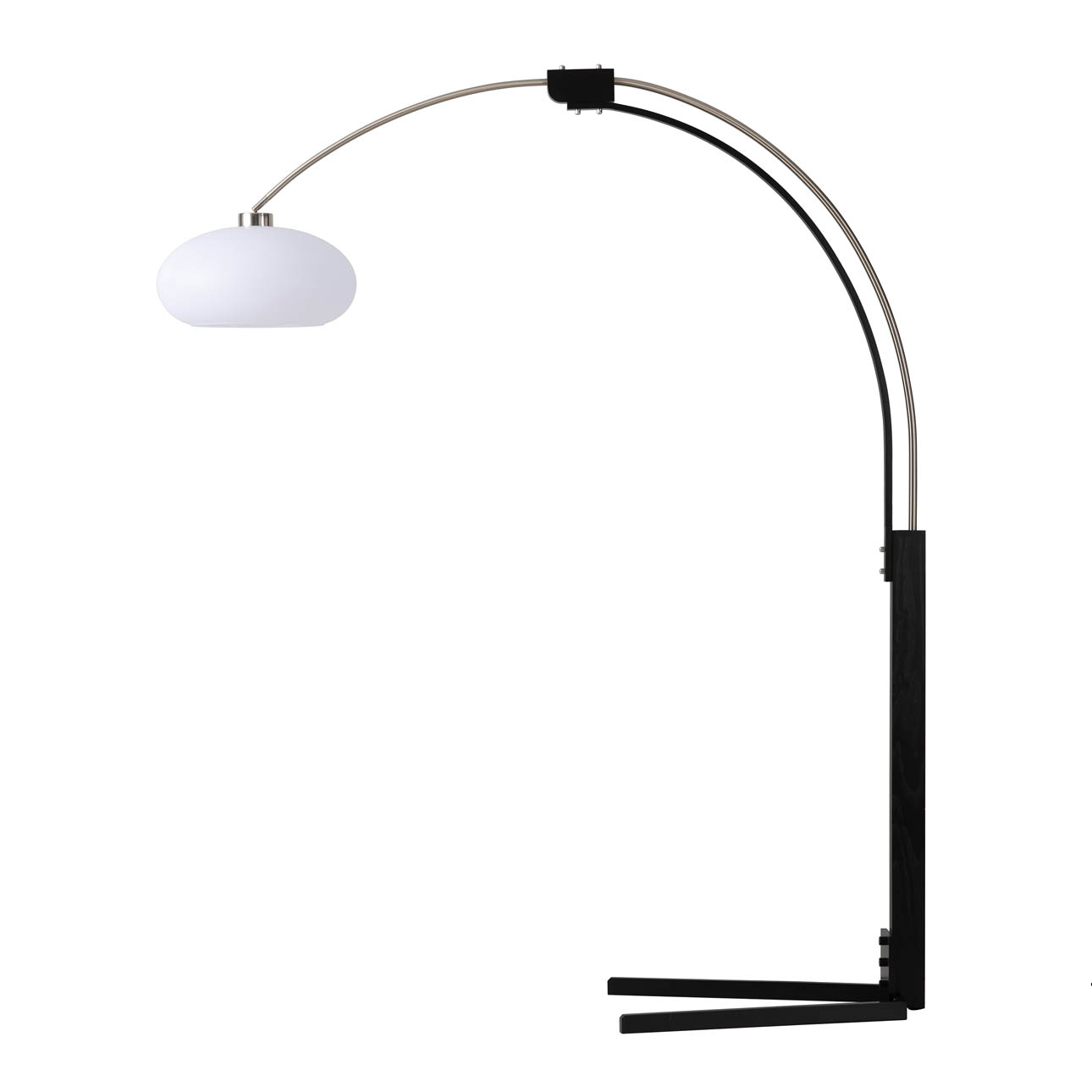 Morelli Arc Floor Lamp – 84″, Satin Nickel & Black, Dimmer Switch, V-base - Image 4