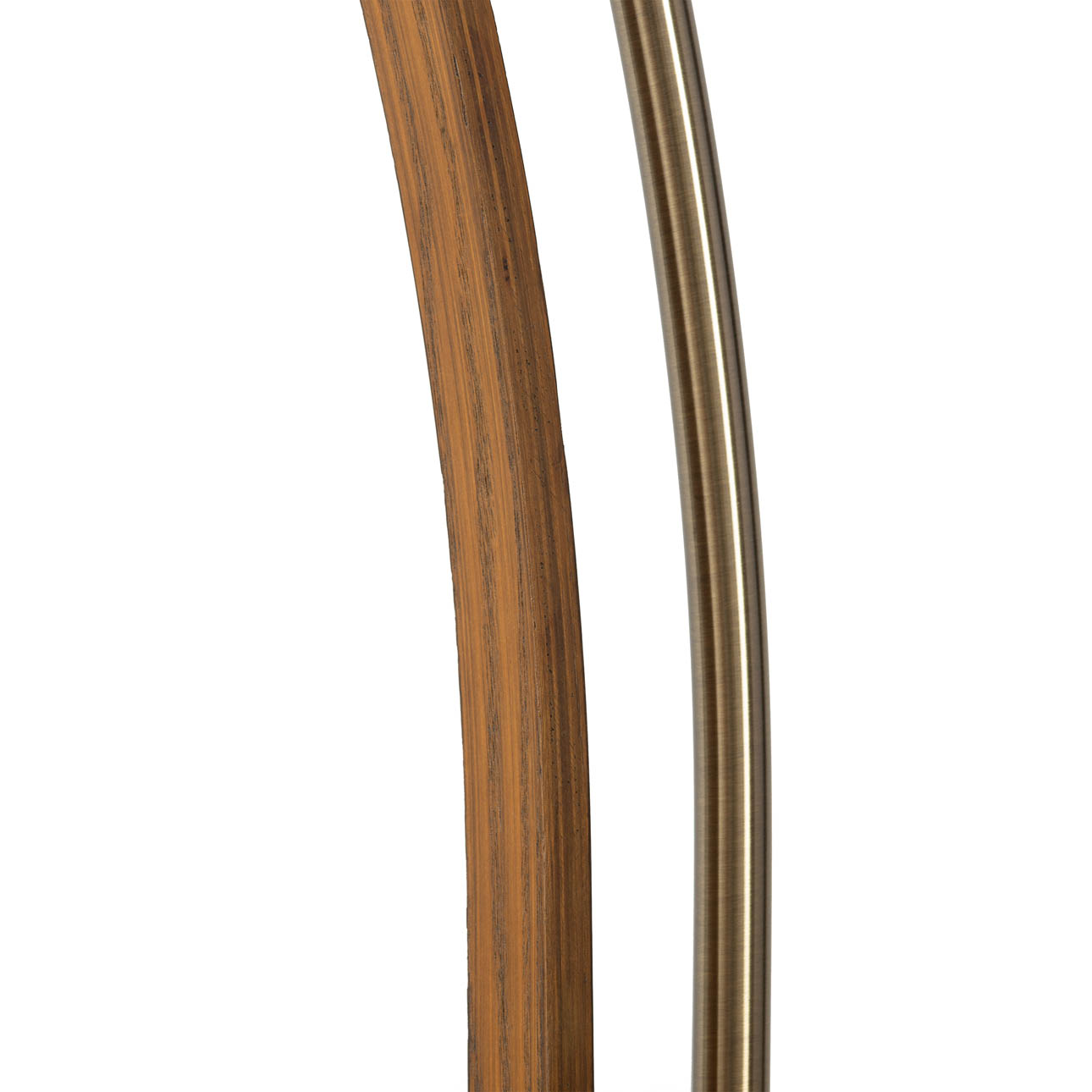 Morelli Arc Floor Lamp – 84″, Weathered Brass & Walnut, Dimmer Switch, V-base - Image 8