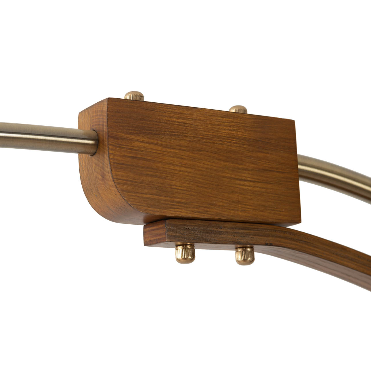 Morelli Arc Floor Lamp – 84″, Weathered Brass & Walnut, Dimmer Switch, V-base - Image 6