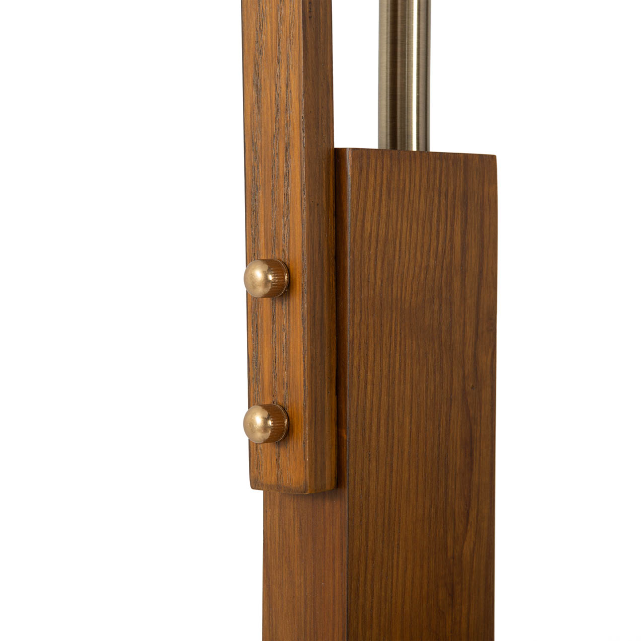 Morelli Arc Floor Lamp – 84″, Weathered Brass & Walnut, Dimmer Switch, V-base - Image 7