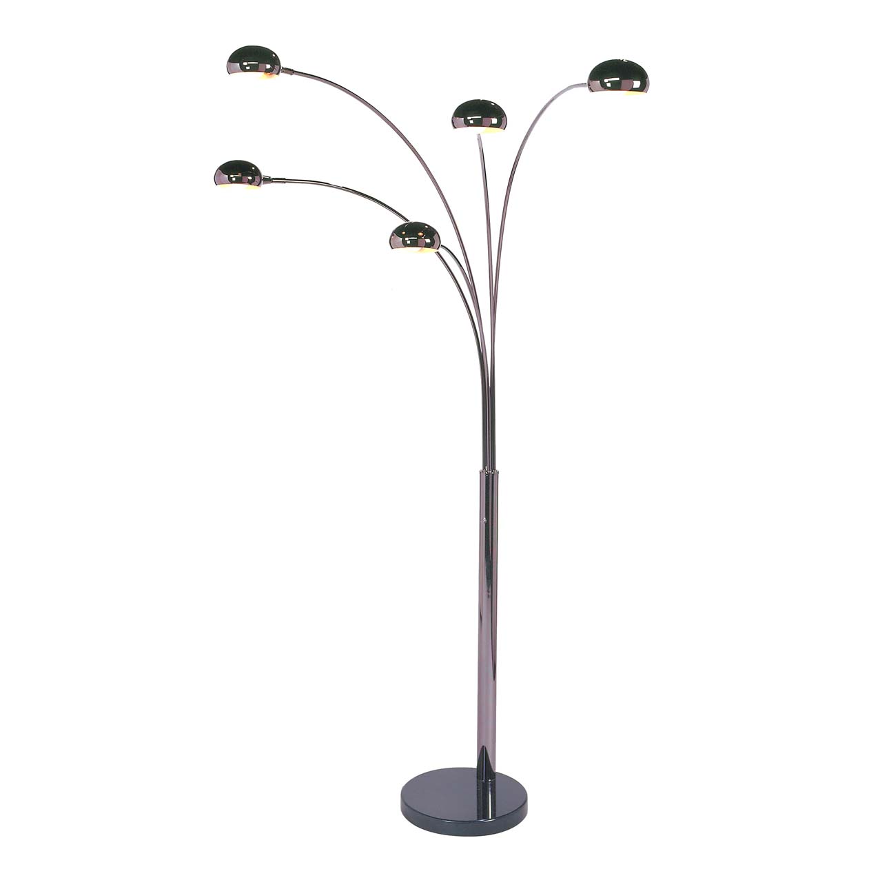 Mushroom 5 Light Arc Floor Lamp – Black Nickel, Dimmer switch, Marble base - Image 6