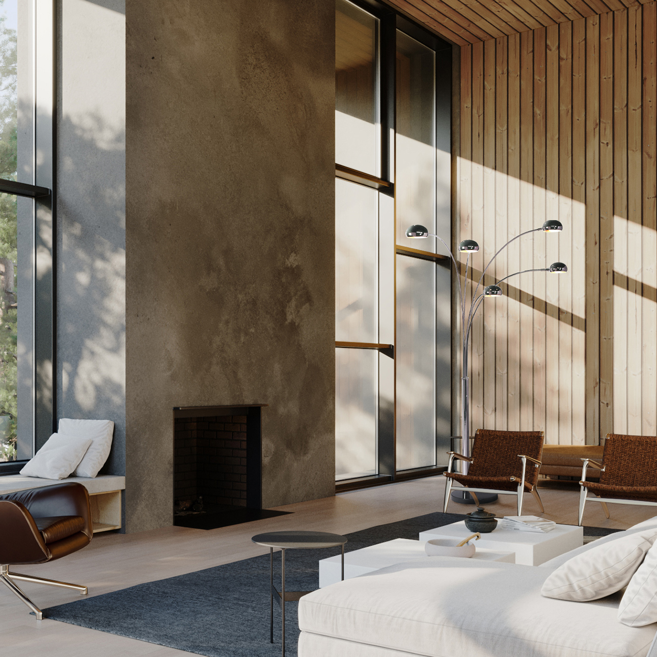 Mushroom 5 Light Arc Floor Lamp – Black Nickel, Dimmer switch, Marble base - Image 11