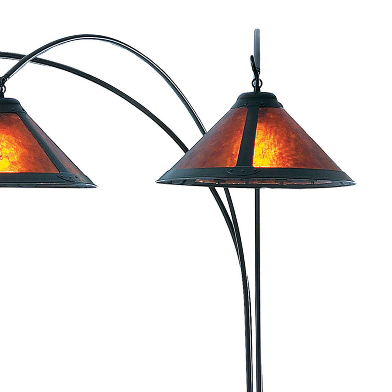 Natural Mica 3 Light Arc Floor Lamp – 86″, Espresso Wood , Bronze & Amber Mineral Mica, Dimmer Switch, X-base - Image 7