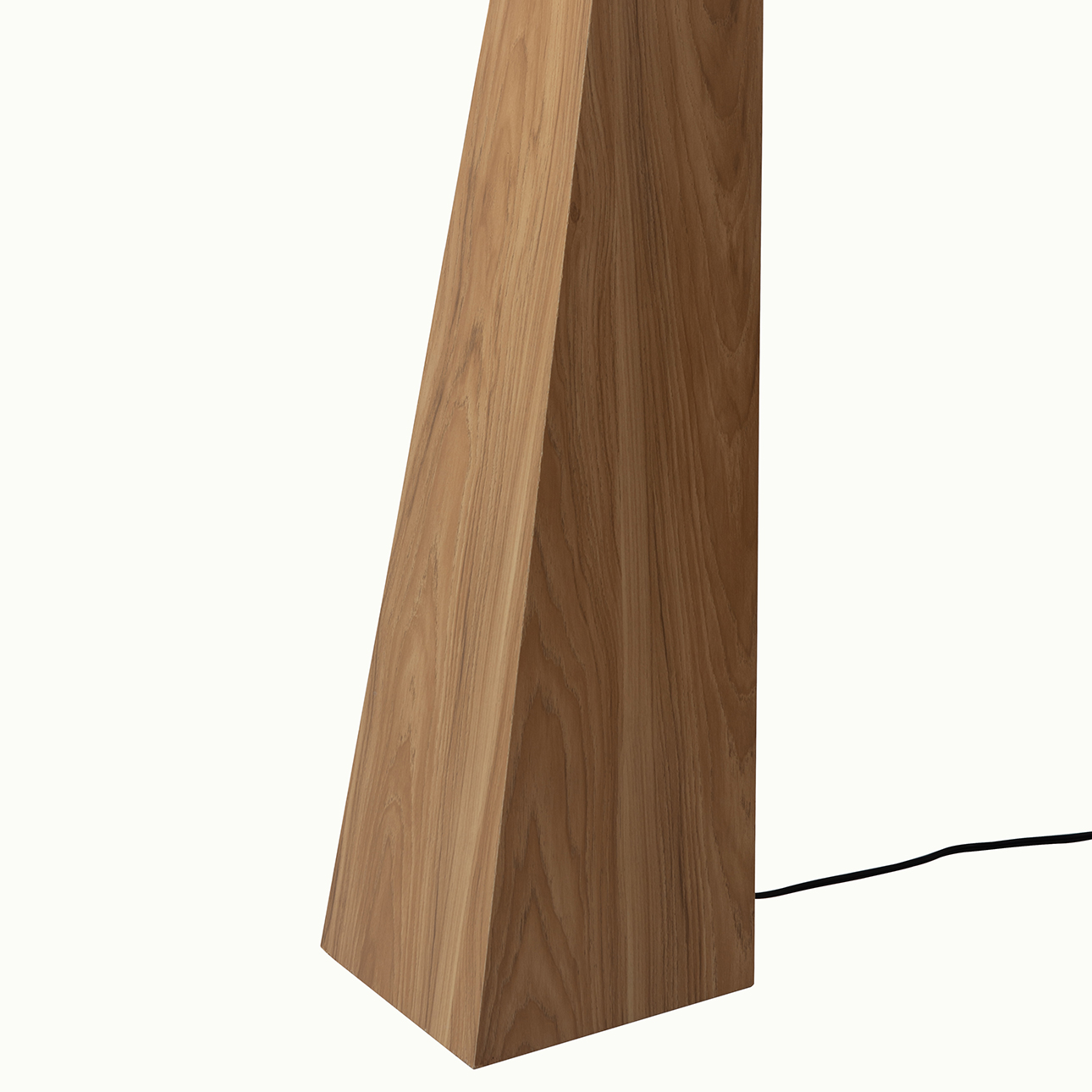 Obelisk Floor Lamp – Natural Ash Wood Finish, White Cotton-Linen Shade - Image 6