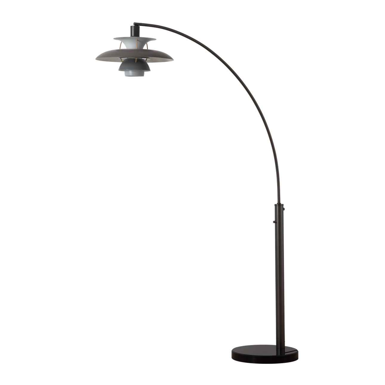 Palm Springs 1 Light Arc Floor Lamp – 83″, Gunmetal and Gray tonal shades, Dimmer Switch, Marble base - Image 10